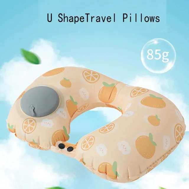Cartoon Printed U-shaped Pillow Inflatable Neck Pillow  Outdoor
