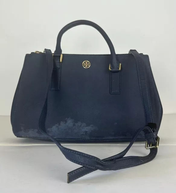 TORY BURCH ROBINSON BLUEWOOD SAFFIANO LEATHER Crossbody Handbag.