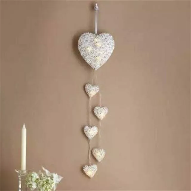 LED Light Love Heart Dream Catcher Feathers Car Home Hanging Decoration