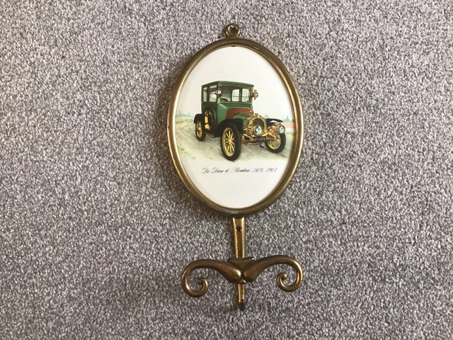 Brass Coat Hook Hat Hanger Old French Antique Vintage Ceramic Car Art Nouveau