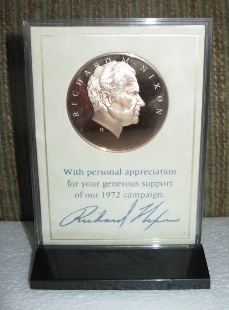 1972 Pres Richard M Nixon Campaign Coin Medal Solid Bronze Ltd Ed Franklin Mint