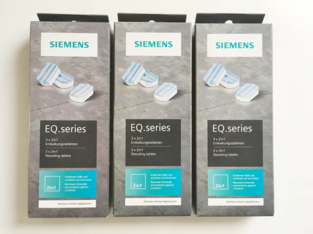 SIEMENS / BOSCH   3 x 3  Entkalkungstabletten 2 in 1   TZ 80002A   3 Packungen