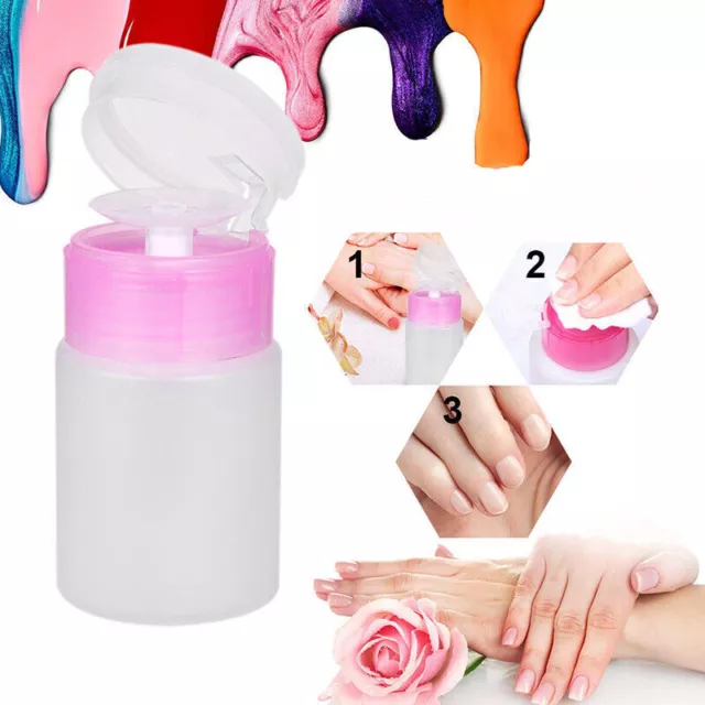 Liquid Press Pump Dispenser Bottle Nail Polish Remover Alcohol Container 1PCS