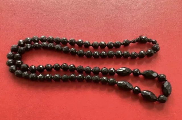 antique victorian whitby jet necklace