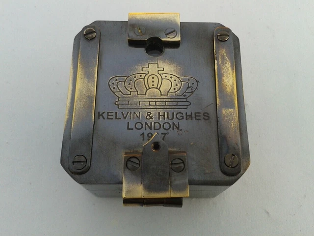 Antique Solid Brass Kelvin & Hughes 1917 Brunton Compass Vintage Compass Gift