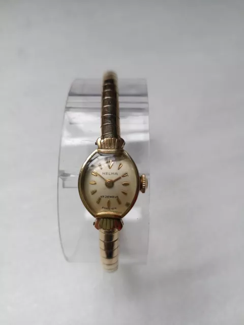 Beautiful working HELMA vintage ladies rolled gold mechanical watch