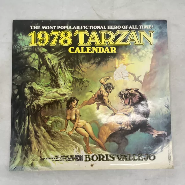 MINT 1978 BORIS Vallejo TARZAN Fantasy Art Calendar Ballantine Books