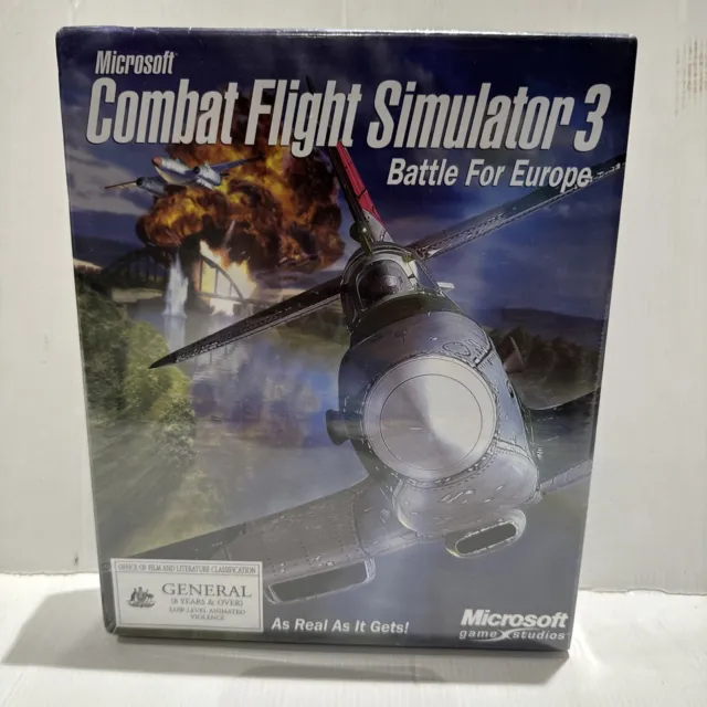 Microsoft Combat Flight Simulator 3 WWII Battle For Europe Big Box Sealed