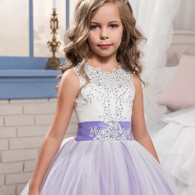 Mädchen Kleid hochzeit Kinder Prinzessin festkleid blumenmädchen kommunionkleid* 3