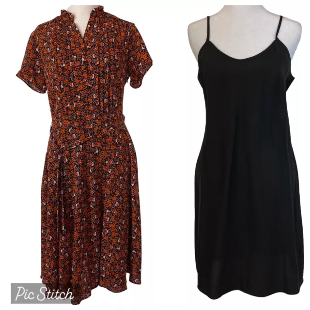 Nanette Lepore 2-In-1 Floral Dress With Matching Black Sheath Dress Women Size 4