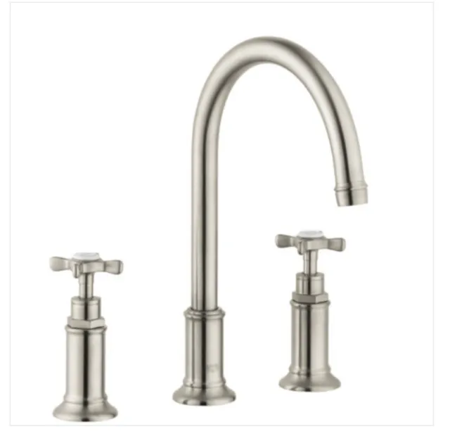 HANSGROHE AXOR MONTREUX 16513821 WIDESPREAD LAVATORY FAUCET in Brushed Nickel