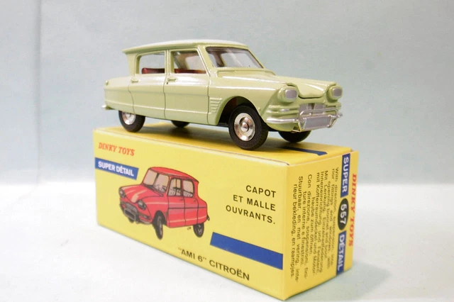 B66 1:43 DINKY TOYS 557 CITROEN 3CV 3 PS AMI 6 GRÜN EXC. ZUSTAND