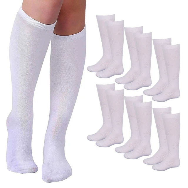 6 Paires Filles Hauteur Genou Chaussettes École Uniforme Athlétique Tube Enfants