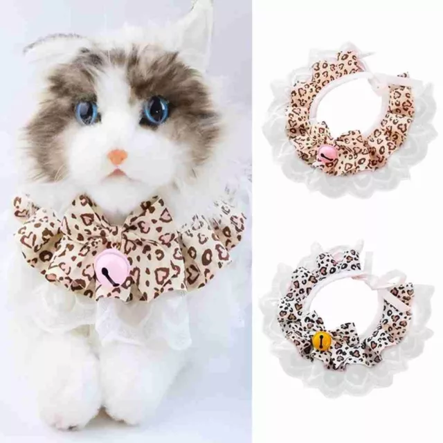 Cat Necklace Pet Collar Dog Neckerchief Puppy String Bib Lace Mesh Bowknot