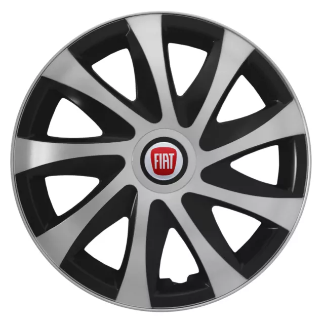 Copricerchi 16" adatti a Fiat Scudo Bravo Doblo Mk3 Talento NUOVI argento-nero