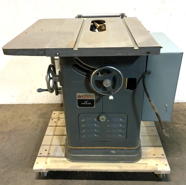 Delta Rockwell 34-450 10" Tilting Arbor Unisaw Wood Working Table Saw I11A