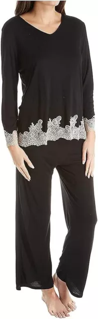 NWT Natori Shangri-La Luxe Cocoon Pajama Top Only Black XL