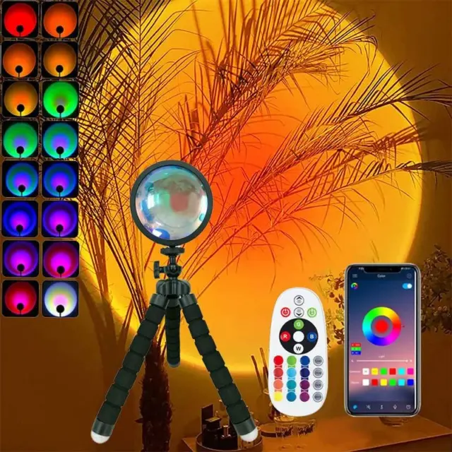 Sunset Lamp Pro RGB 16 Colori in 1 Lampada Tramonto Colorata, LED Lamp Telecoman