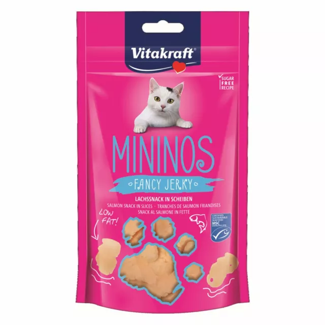 Vitakraft Katzen Snack Mininos Lachssnack in Scheiben 40 g Leckerli Fisch Futter