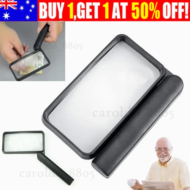 HAND-HELD FOLDING RECTANGULAR Magnifying Glass 2.5/8X Double Lens Gift ...