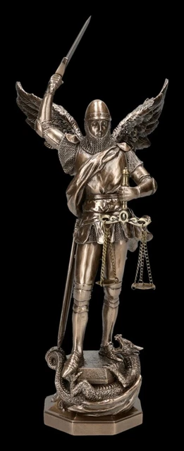 Schwarzer Engel Figur Heiligenfigur Erzengel Michael - Mächtiger Beschützer Engel Figur Gross