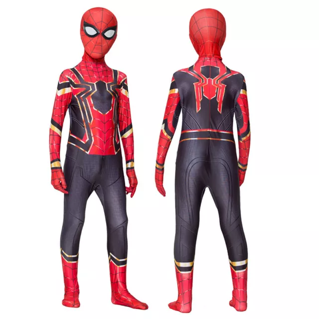 Kids Avengers Iron Spiderman Costume Boys Book Week Superhero Cosplay Jumpsuit