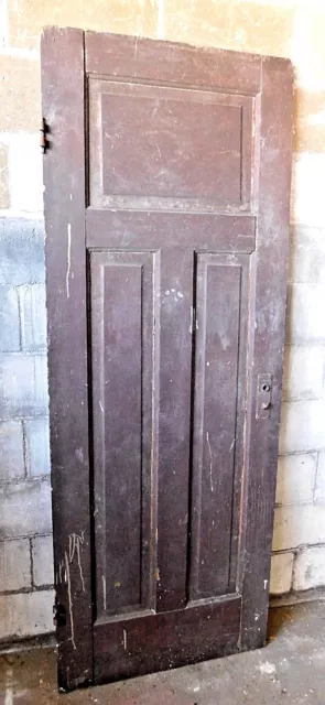 Antique Craftsman Style Three Panel Door - C. 1900 Fir Architectural Salvage 3