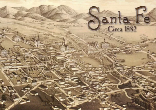 Santa Fe New Mexico circa 1882, Oldest Capital of the United States --- Postcard