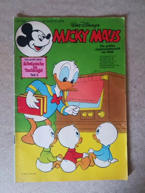 Micky Maus Comicheft 44 1978 Sammlung Walt Disneys