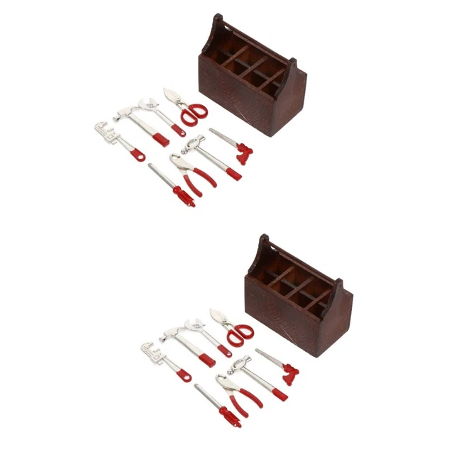 2 juegos casa de juegos juguete caja de herramientas modelo maderas accesorios niño