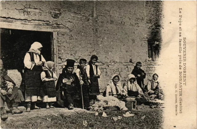 CPA AK MONASTIR BITOLA La Pope and his family MACEDONIA SERBIA (709071)