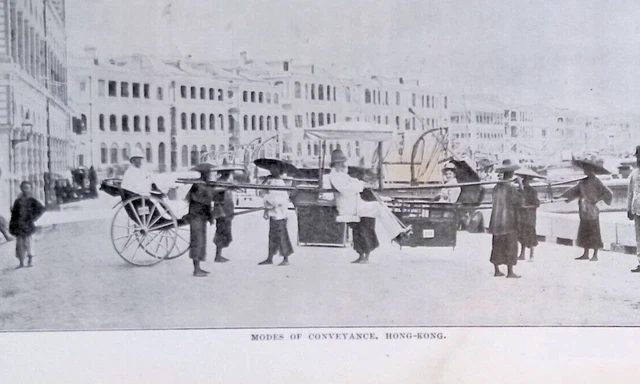 Modes Of Transportation Hong Kong Original 1901 Photo Print 10x7"
