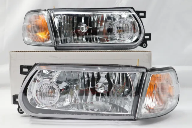 New 1991 92 93 1994 Clear Headlights Corner Lamp Lights For Nissan B13 Sentra