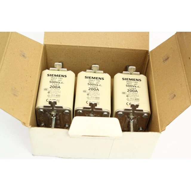 3Pcs Siemens 3NA3140 3NA3 140 Fusible 500V 200A (B969)
