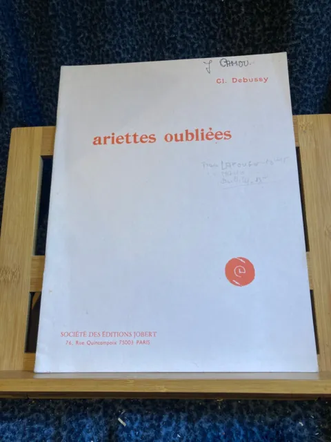 Claude Debussy Ariettes oubliées partition chant piano éditions Jobert