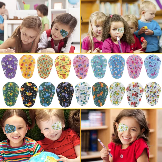 90Pcs Kids Eye Patches Set Light Blocking Eye Patches Reusable Children BE>