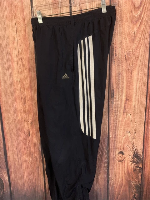 Adidas Clima365 Track Pants Mens Sz S Windbreaker Navy White Striped Mesh Lined