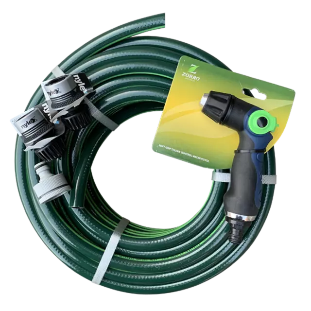 ZORRO Ultimate Garden Hose with Nylex Fittings & Trigger 12mm