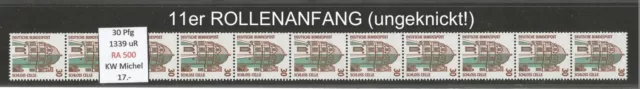 RM ' Sehenswürdigkeiten 30 Pfg u  ROLLENANFANG 500 11er Streifen postfrisch