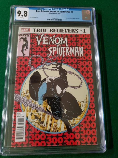 Venom vs Spider-Man 1 True Believers CGC 9.8 White Amazing 300 Todd Mcfarlane