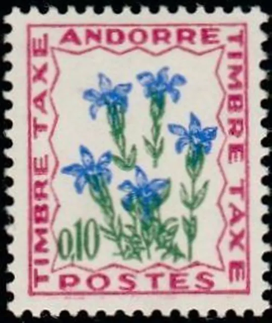 ANDORRE FRANCAIS STAMP TIMBRE TAXE N° 47 " FLEURS DES CHAMPS 10c. " NEUF xx TTB