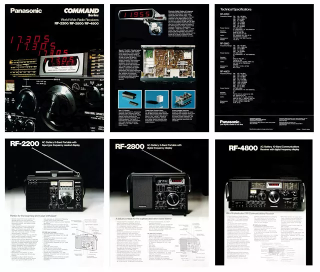 6 PAGE 8 1/2 x 11" BROCHURE PHOTOS for PANASONIC RF-2200 RF-2800 RF-4800 RADIOS