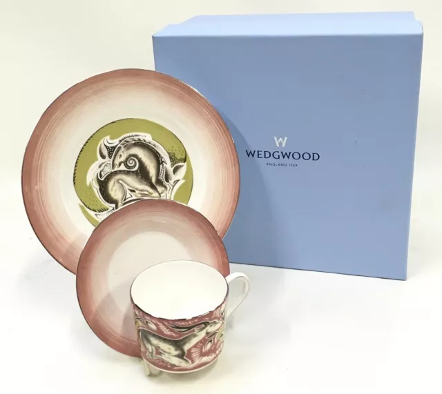 Wedgwood 'Recumbent Deer' Susie Cooper Trio 3-Piece Tea Set - Boxed