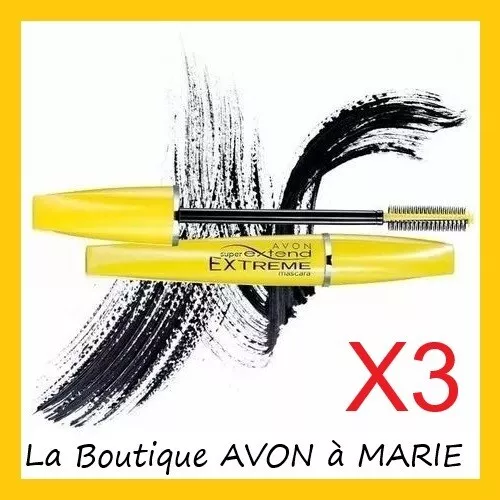 3 X MASCARA EXTREME Super Allongeant SUPER EXTEND NOIR AVON