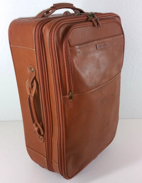 Hartman Luggage Leather 22" Rolling Wheeled Suitcase