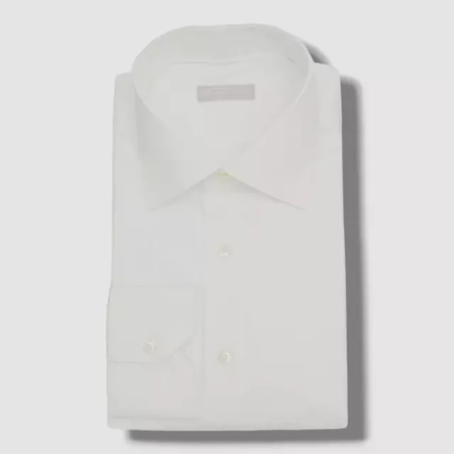 $800 Stefano Ricci Men's White Tonal Stripe Cotton Dress Shirt Size 15/38