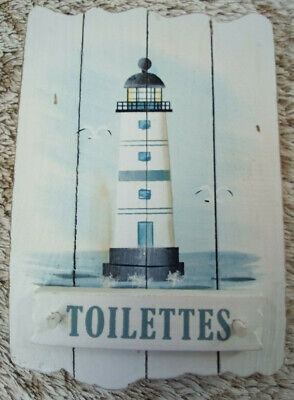 Plaque de porte Toilettes  décoration marine PHARE WC