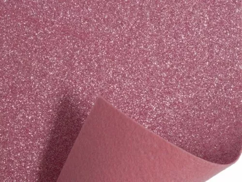 Minerva Glitter Felt Fabric Sheets Acrylic Light Pink - each