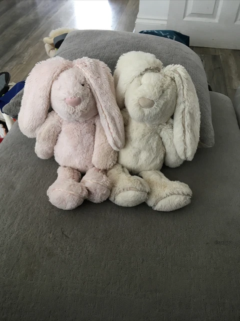 JELLYCAT 13” PIPER Bunny Rabbit Soft Plush Toy Cream, Pink Beige Piping ...