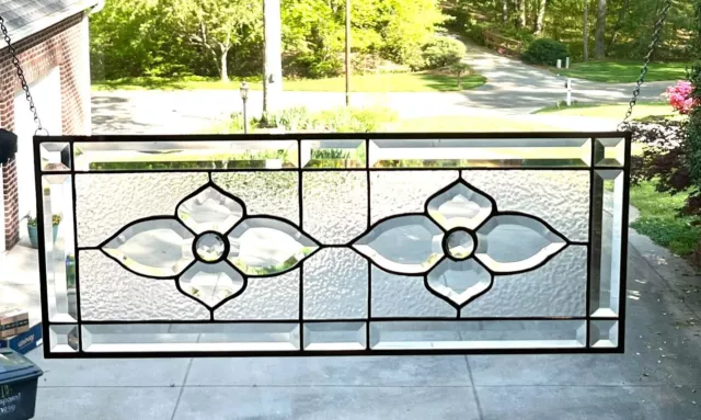 Clear Stained Glass and Beveled Window Transom-Gorgeous!